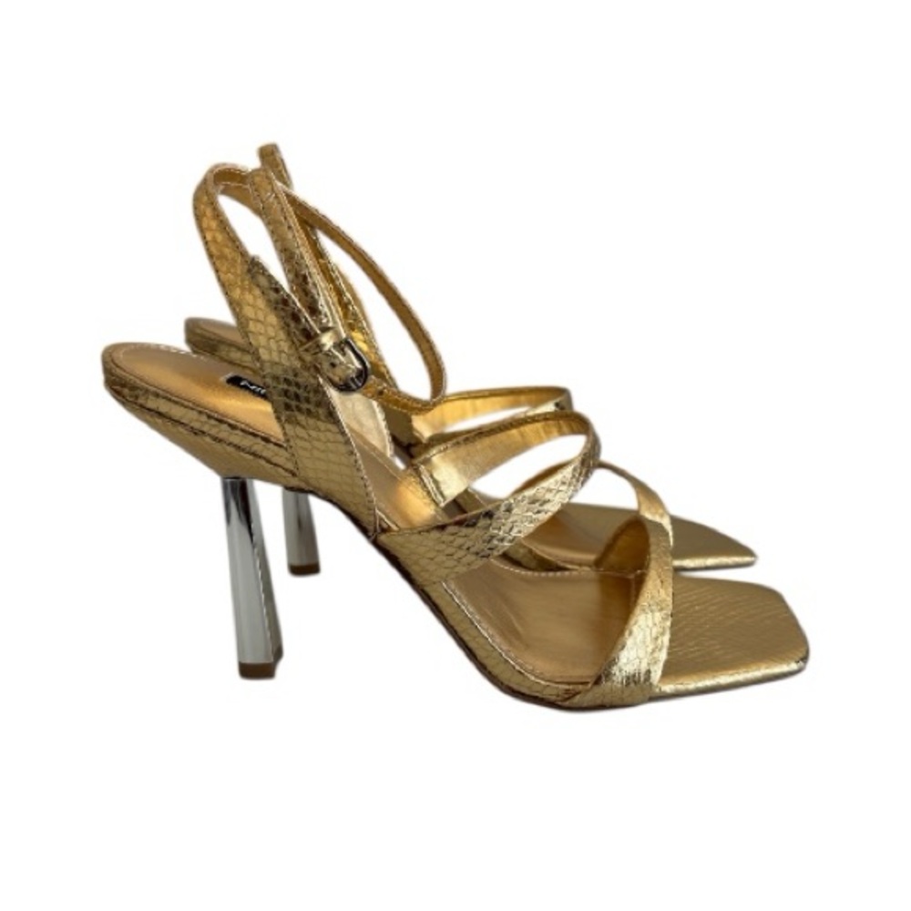 Nine West Kiya Metallic Gold Sandals Size 10